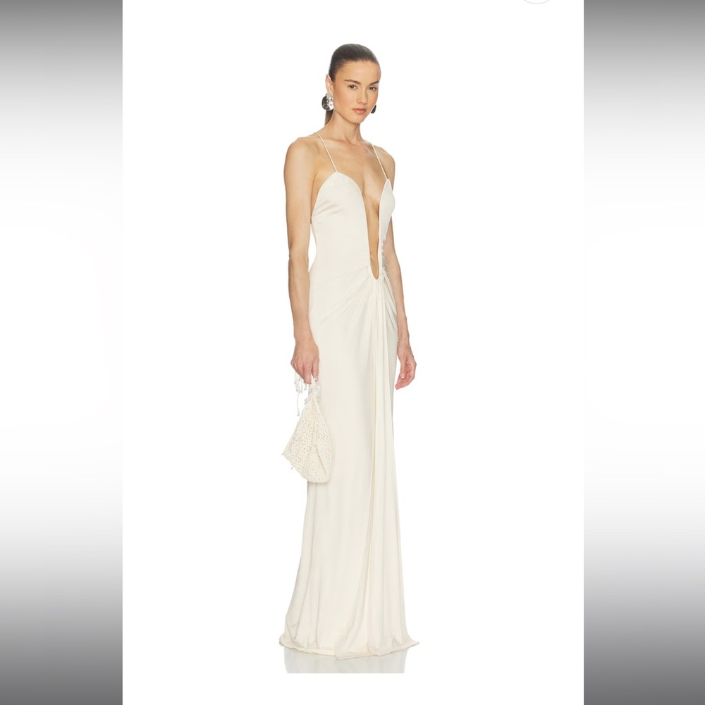 HELSA the roksanna draped dress in ivory - Picture 3 of 14